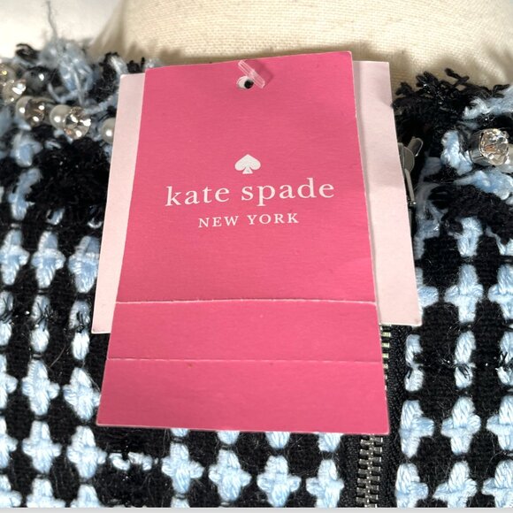 KATE SPADE Tweed Dress 8 Fit & Flare Preppy Old Money Parisian Chic NEW - Picture 7 of 12